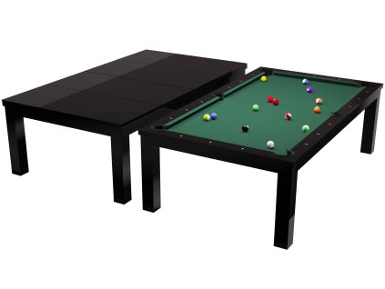 Pool biliardový-jedálenský stôl Rasson Penelope 8' čierny lesklý