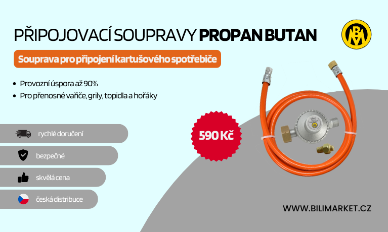 Souprava pro připojení kartušového spotřebiče k PB lahvi