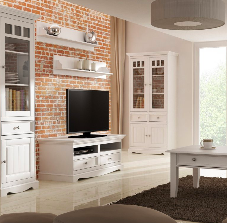 Obývací stěna Belluno Elegante bílá, masiv, borovice