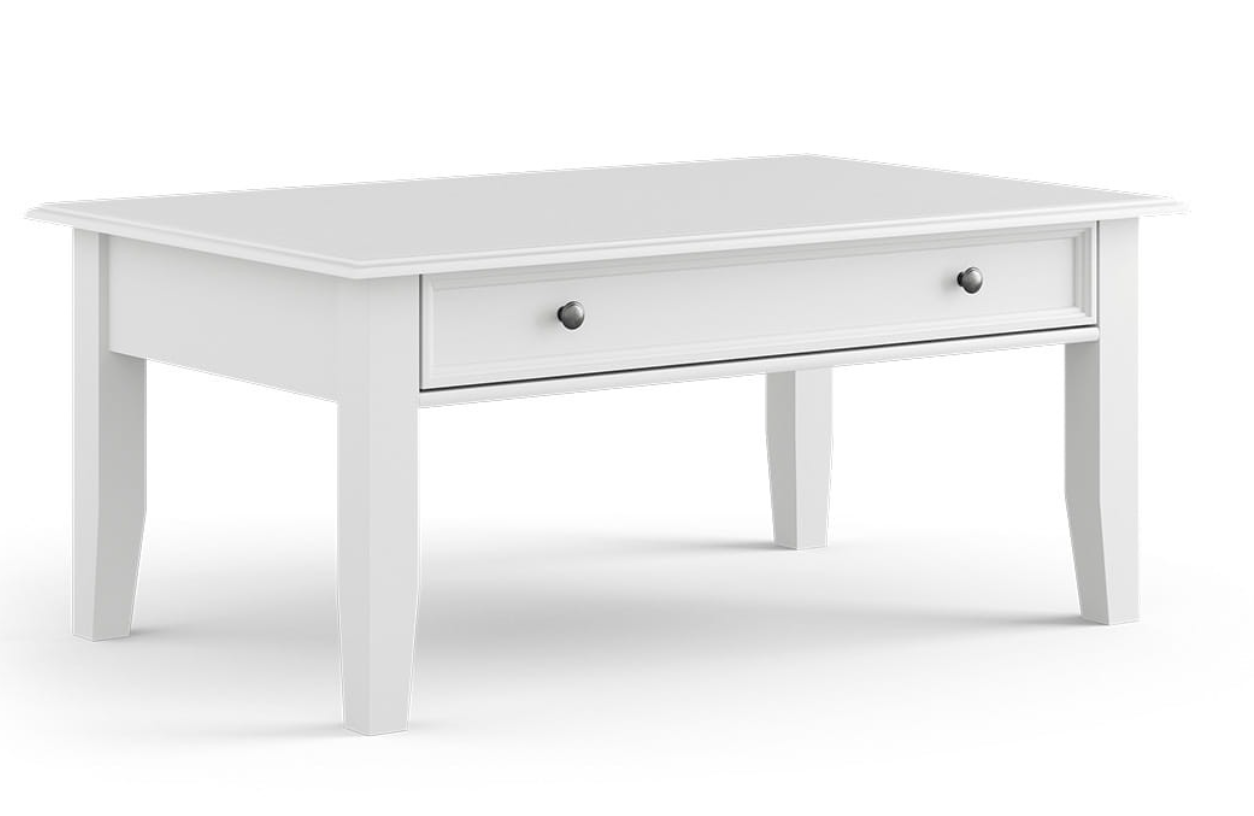 Levně Konferenční stolek Belluno Elegante - velký, bílý, masiv, borovice
