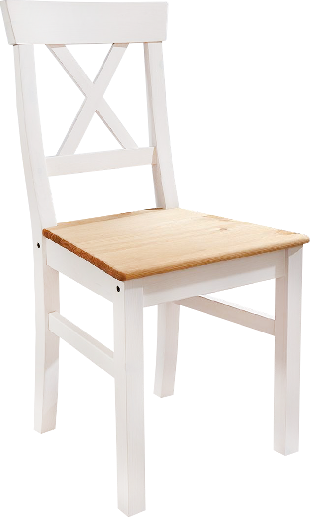 Levně Židle Marone, dekor bílá-dřevo, masiv, borovice