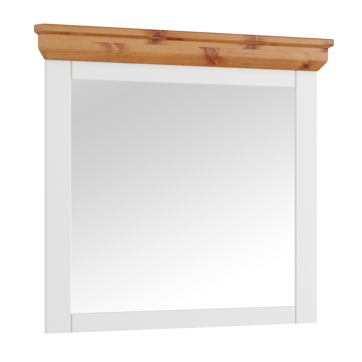 Levně Zrcadlo Marone Elite 80x109 cm, bílé, masiv, borovice
