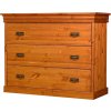 Komoda Toskania se šuplíky, masiv, borovice (odstín Medový)