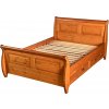 Postel Toskania 160 se šuplíky, borovice, masiv, 160 x 200 cm (odstín Medový)
