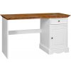 Psací stůl Belluno Elegante - malý, dekor bílá | zlatý dub, masiv, borovice