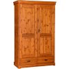 Šatní skříň 2D Toskania se zásuvkami, masiv, borovice (odstín Medový)