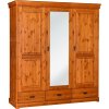 Šatní skříň 3D Toskania, masiv, borovice (odstín Medový)