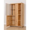 Vitrína Collodi 3D, nízká - prosklená, dub, masiv - otevřená