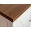Komoda Marone Elite 2.2, malá, dekor bílá-hnědá, masiv, borovice - detail horní desky
