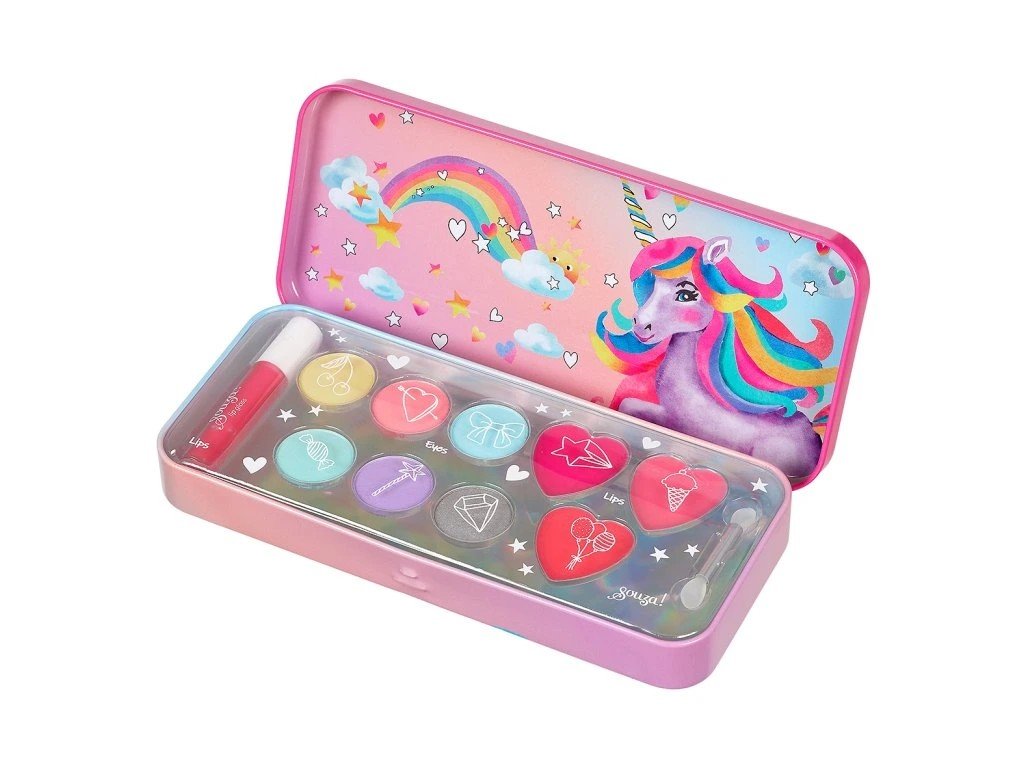 Souza! – Detská mejkap súprava v plechovom puzdre – jednorožec