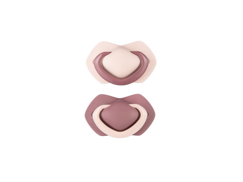 canpol babies sada 2 ks symetrickych silik cumlikov 6 18m pure color ruzova bordo