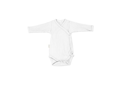 detske body prekladacie simple s dlhym rukavom biela 2