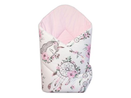baby nellys bavlnena novorodenecka zavinovacka sny jednorozca biela ruzova