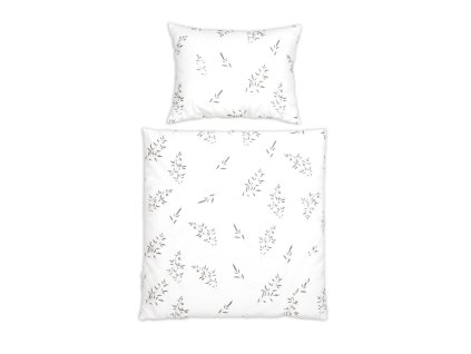 Povlečení do postýlky, 2D sada - Louka, bílá (Velikost povlečení 120x90, Rozměry polštáře 40 x 60, Rozměry přikrývky 120 x 90)