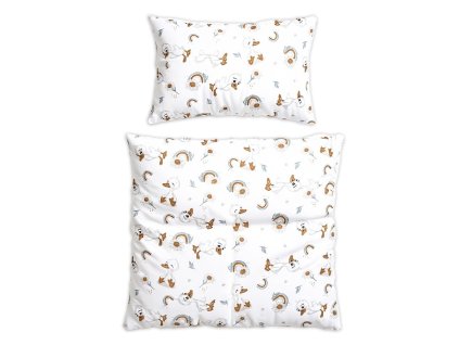 Povlečení do postýlky, 2D sada - Kačátko, bílá/béžová (Velikost povlečení 120x90, Rozměry polštáře 40 x 60, Rozměry přikrývky 120 x 90)