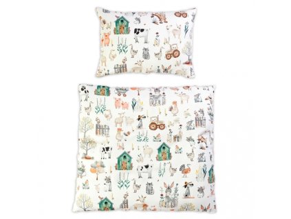 Povlečení do postýlky, 2D sada - Farma (Velikost povlečení 120x90, Rozměry polštáře 40 x 60, Rozměry přikrývky 120 x 90)