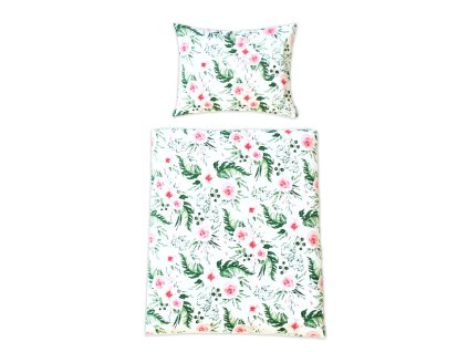 Povlečení do postýlky, 2D sada - Divoké růžičky (Velikost povlečení 120x90, Rozměry polštáře 40 x 60, Rozměry přikrývky 120 x 90)