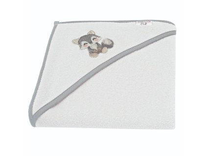 osuska s kapucnou a uskami vlcek 80x80 cm sedy