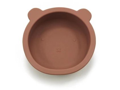 silikonova miska s prisavkou medvedik priemer 12 cm hneda