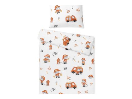 obliecky do postielky s vyplnou vrecusko bavlna hasici 135x100cm 40x60cm