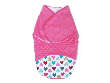 baby nellys zavinovacka spacacek s minky 0 6m srdiecka minky ruzova