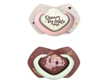 canpol babies 2 ks symetrickych silikonovych cumlikov 6 18 m sleepy koala ruzove