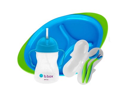 detska jedalenska suprava lux b box modra zelena