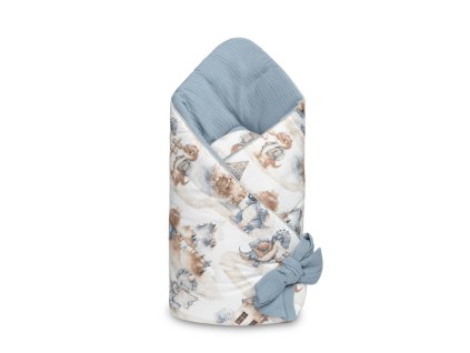 zavinovacka pre babatko muselin bavlna dracik modry jeans