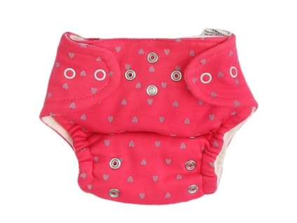 Mamatti Látková plenka EKO sada - kalhotky + 2 x plenka, vel. 3 - 8 kg, Hearts (Velikost 5 - 14 kg)
