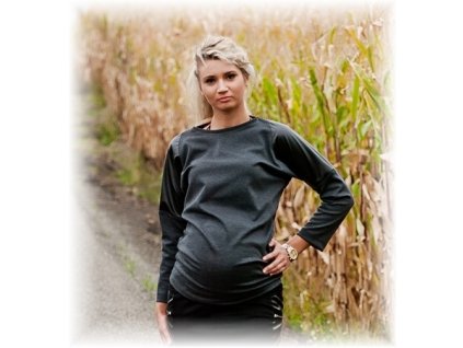 Be MaaMaa Těhotenské triko/halenka ELPIS dl. rukáv, vel. S/M (Velikost oblečení S/M)