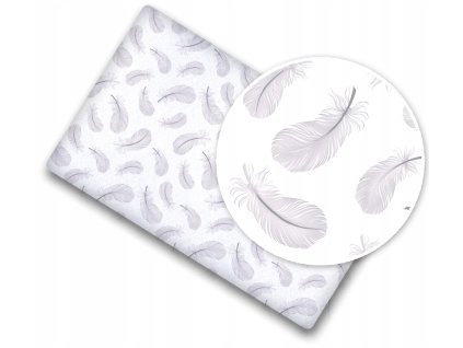 Baby Nellys Dětské bavlněné prostěradlo do postýlky, 120x60cm - Peříčka (Rozměry 1 140x70)