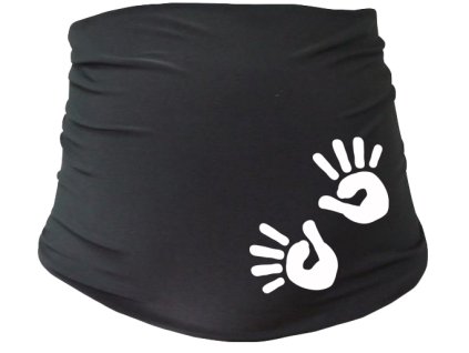 Těhotenský pás s ručičkami, vel. S/M - černý, Be MaaMaa (Velikost oblečení L/XL)