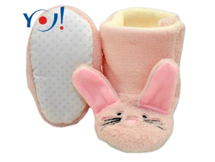 YO ! Zimní botičky/capáčky polar YO! - Králiček - sv. růžové (Velikost 80/86 (12-18m))