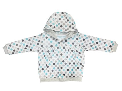 Mamatti Mikinka Bubble Boo - zapínání uprostřed, tyrkys/šedá (Velikost 98 (2-3r))