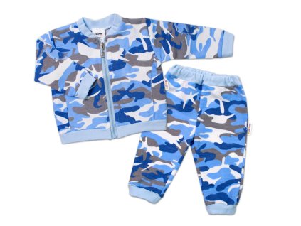 Kojenecká tepláková souprava Army, modrá (Velikost 62 (2-3m))