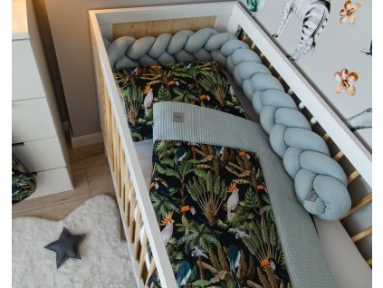 Baby Nellys 2-dílná sada do postýlky Vafel, bavlna LUX, Papoušek (Velikost povlečení 135x100)