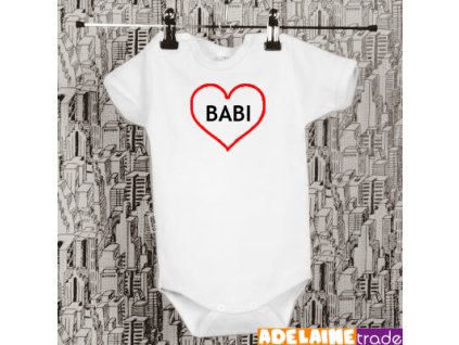 DEJNA Body kr. rukáv  SRDÍČKO BABI - bílé (Velikost 62 (2-3m))