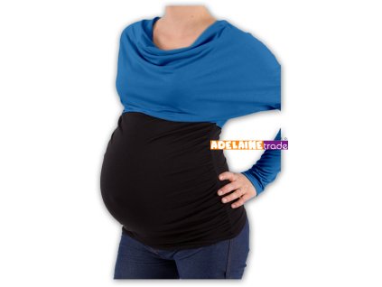 Be MaaMaa Těhotenská tunika VODA DUO - tm.modrý-černý (Velikost oblečení L/XL)