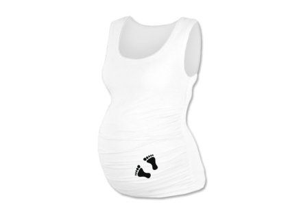 Mamitati Top, tílko Dana s potiskem Nožiček   - bílé (Velikost oblečení L/XL)