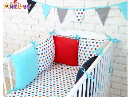 Polštářkový mantinel s povlečením Baby Nellys - č. Blo8 (Velikost povlečení 135x100)