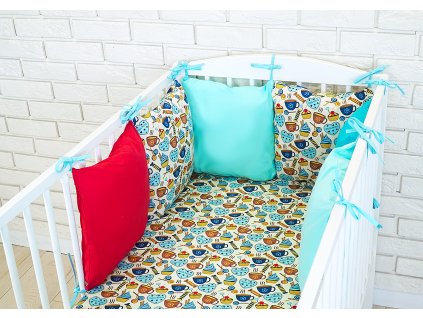 Baby Nellys Mantinel BE LOVE RETRO polštářkový s povlečením vzor č.9 (Velikost povlečení 135x100)