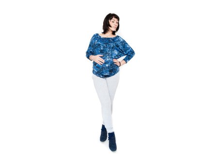 Těhotenské kalhoty  Be MaaMaa - KALI sv. šedé (Velikost oblečení S (36))