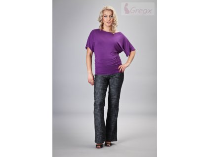 Gregx Elegantní těhotenské kalhoty JEANS - černý melír, vel. S (Velikost oblečení S (36))