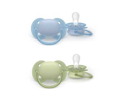 silikonovy cumlik soft 0 6m den a noc modry zeleny