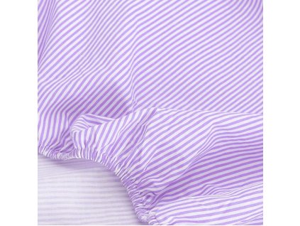 bavlnena prestieradlo do postielky 60x120cm fialovy jemny pruzok