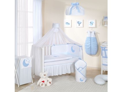 moskytiera na postielku biela modra serpa