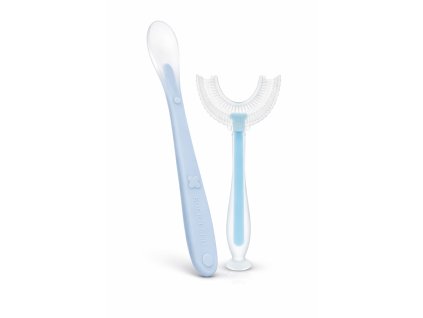 silikonova lyzicka u tvarovany kefu modra