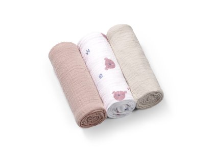 muselinove super makke plienky babyono 3ks pudrova