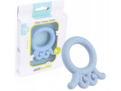 giligums detske hryzatko baby octopus teether 3m sv modra 1 ks