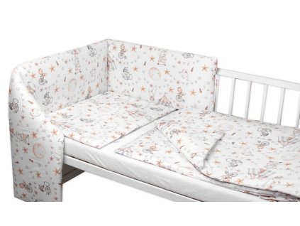 mantinel s oblieckami bavlna 3d sada cirkus baby nellys biela bezova